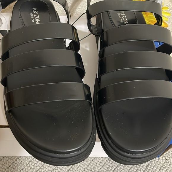 (New) Arizona Aussie Black Strap Platform platform Sandals - Picture 8 of 9